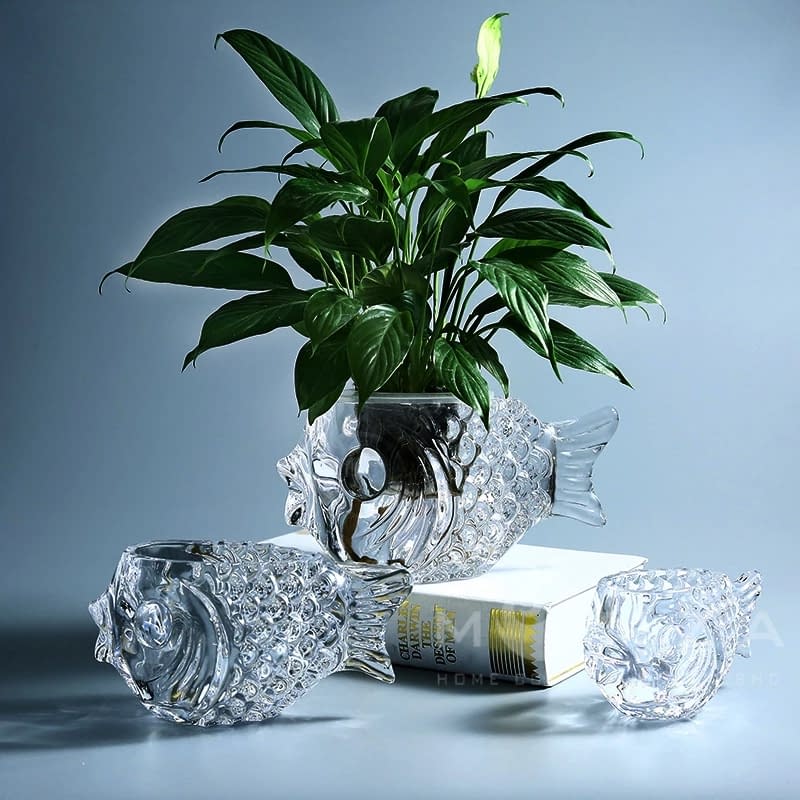 STC90282S Fish Glass Vase Monza Home Collection