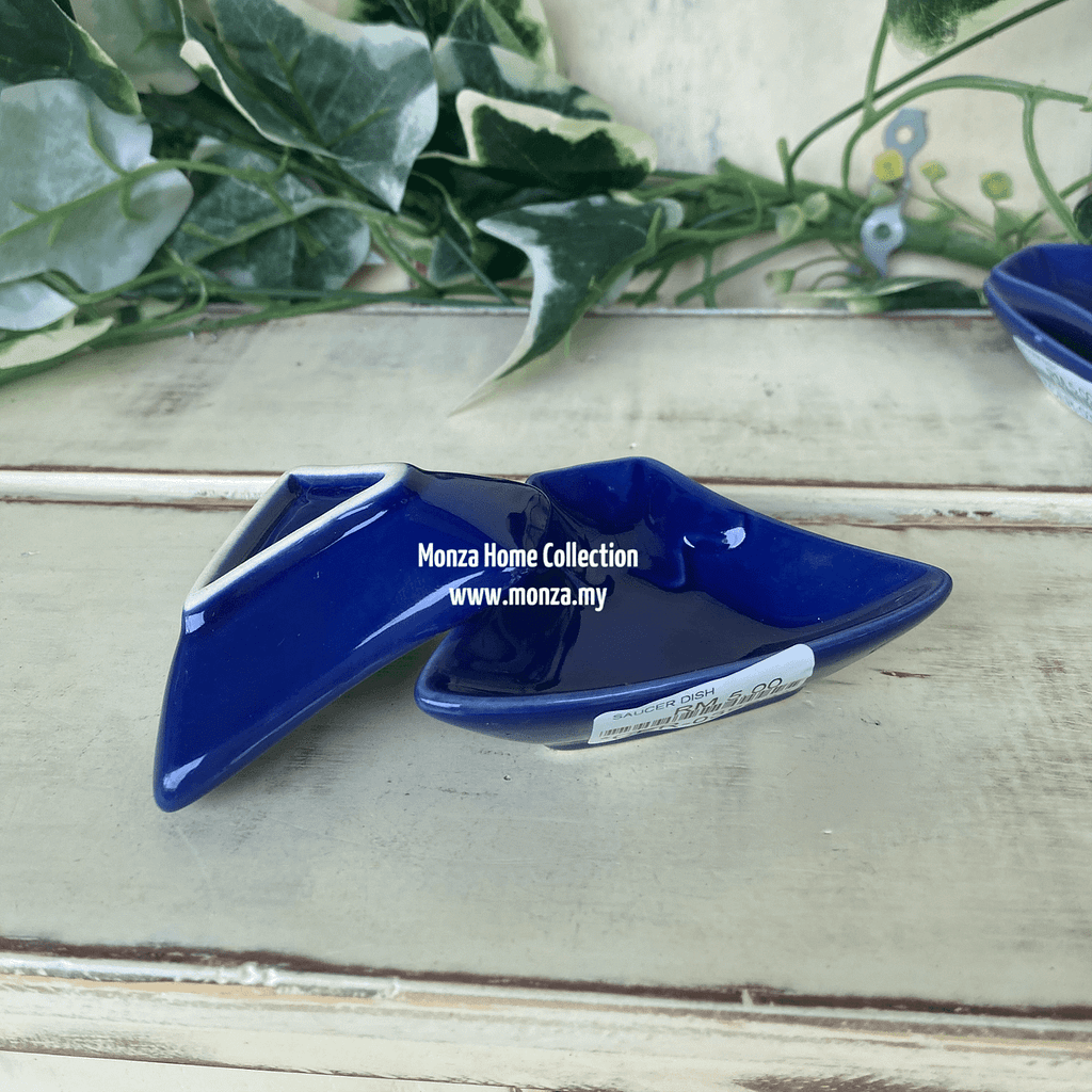 CER03980Blue Triangle Ceramic Saucer Monza Home Collection